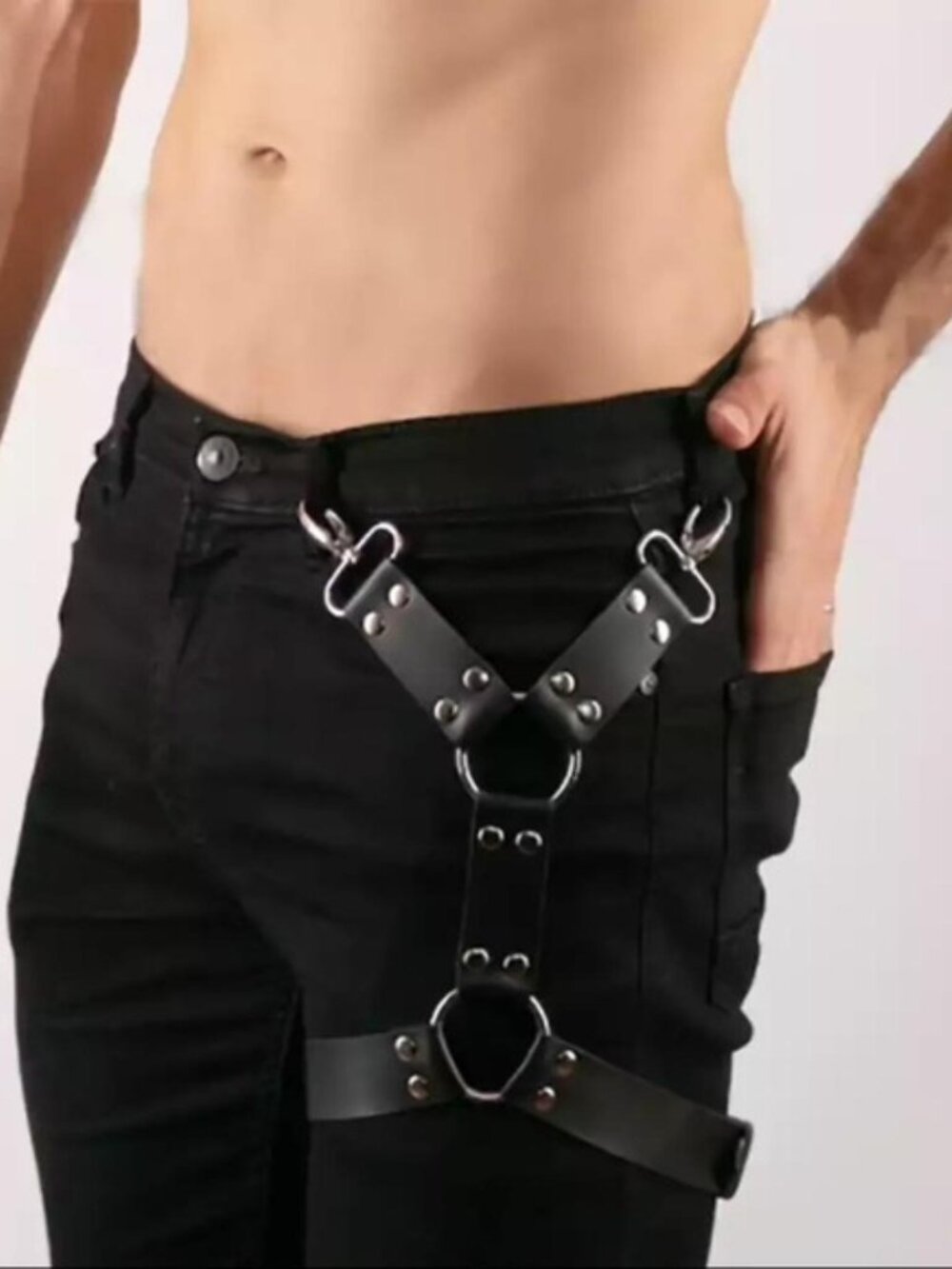 PU Leather Gothic Adjustable Body Belt